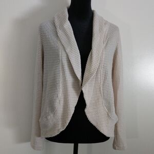 Cream Blazer lightweight knit cardigan work office beige Corporate Casual